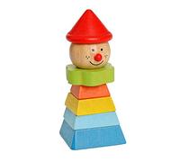 EverEarth Clown - cappello rosso EE33268 Gioco di impilamento in legno per bambini dai 12 mesi in su
