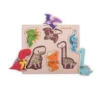 EverEarth Puzzle "Dinosauri" EE33736 Puzzle in legno con motivi di dinosauri per bambini dai 24 mesi in su
