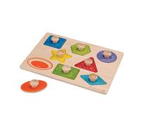 EverEarth Shape and Wooden Puzzle EE33301 Puzzle di legno con forme geometriche per bambini dai 18 mesi in su