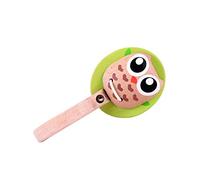 EverEarth Sonaglio Gufo in Legno sostenibile - Giocattolo per Neonati per stimolare Le capacità tattili e uditive - Giocattolo Adatto ai Bambini con Colori a Base d'Acqua atossici - EE33584