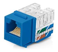 Everest 90° Angled RJ45 Cat6A Keystone Jacks 50-Pack in Blue - Slim Profile Female RJ45 Connectors - Cat 6A Keystone Jack - Compatible with 90° Angled Speed Termination Tool - easyJACK (B094WB91H3)