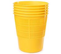 Everest Adv 5 Cestini Gettacarte e Spazzatura in Polipropilene Traforato, capacità 17 Litri | Confezione Business | Giallo