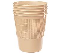 Everest Adv 5 Cestini Gettacarte e Spazzatura in Polipropilene Traforato, capacità 17 Litri | Confezione Business | Beige