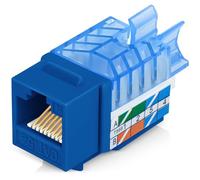 Everest Media Solutions Jack Keystone CAT5e angolato a 45° in blu, profilo sottile, connettore Ethernet UTP RJ45 femmina, compatibile con strumento di terminazione della velocità ad angolo di 45°, 45