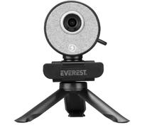 Everest SC-HD09 1080P Full HD Auto Tracking Treppiede sensibile al movimento e Webcam con microfono Webcam USB PC, nero
