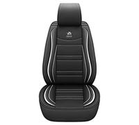 Coprisedili auto in pelle di lusso 5 posti Set completo universale (Nero-Bianco)