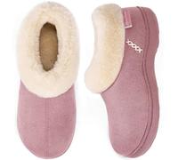 EverFoams Damen Hausschuhe aus Mikro-Wildleder, flauschig, mit Plüsch gefüttert, mit gemütlichem Memory-Schaum, rose, 42/43 EU