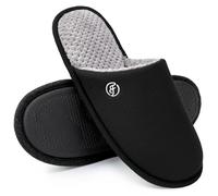 EverFoams Pantofole Classiche da Uomo in Memory Foam, Ciabatta in Spugna Traspirante Nero,46/47 EU