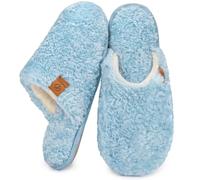 EverFoams Pantofole da donna in pelliccia di montone alpino con schiuma a memoria Azzurro, 40-41 EU