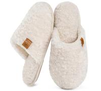 EverFoams Pantofole da donna in pelliccia di montone alpino con schiuma a memoria Bianco crema, 40-41 EU