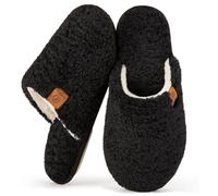 EverFoams Pantofole da donna in pelliccia di montone alpino con schiuma a memoria Nero carbone, 40-41 EU