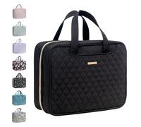 Everfun Beauty case da viaggio da appendere per donne che viaggiano con scomparto a tenuta stagna organizer per cosmetici kit dopp accessori da viaggio essenziali indispensabili, Nero, L, Beauty case