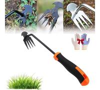 Everglowly Weeder, 2025 New Four-Tooth Weeding Tool, Manual Multifunctional Weeders Gardening Tools for Garden Farm Planting Weeding (Black)