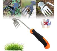 Everglowly Weeder, 2025 New Four-Tooth Weeding Tool, Manual Multifunctional Weeders Gardening Tools for Garden Farm Planting Weeding (Steel)