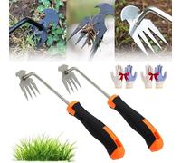 Everglowly Weeder, 2025 New Four-Tooth Weeding Tool, Manual Multifunctional Weeders Gardening Tools for Garden Farm Planting Weeding (2*Steel)