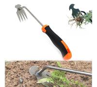 Everglowly Weeder, Foxyle Weed Puller, Farwithdistance Weeding Tool, Weed Rake Long Handle, Dual Purpose Manual Weeder Tool for Gardening Backyard Farm Planting Uprooting (Stainless Steel)