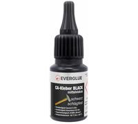 Everglue Colla istantanea nera media, super forte e flessibile, colla in plastica, resistente agli urti e all'acqua, per esempio ceramica, gomma, pelle, flacone dosatore da 20 g