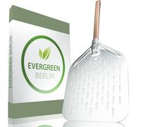 EVERGREEN BERLIN® - Pala per pizza - L'originale - Pala perforata - Paletta per pizza in alluminio e legno di faggio - Pala perforata per pizza - Paletta per pizza - Paletta per pizza - Pala per pizza