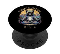 Evergreen Colorado - Orso astratto Chill Zen Yoga Design PopSockets PopGrip Adesivo