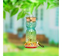 Evergreen Garden Mangiatoia per colibrì in vetro iridescente, 888,8 g, da appendere, per esterni, per giardino, patio (verde sfumato)