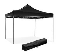 Divina Garden Gazebo richiudibile pieghevole 3 X 3 Nero ricoperto in PVC impermeabile - DG52307