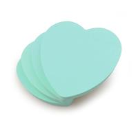 Evergreen Goods - 4 blocchetti di foglietti adesivi a forma di cuore, colore blu pastello, 100 fogli per blocco, 7,6 x 7,6 cm, adesivi rimovibili, per ufficio, scuola, casa, regalo di San Valentino