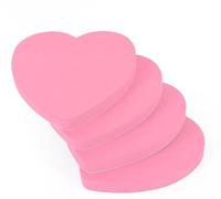 Evergreen Goods - 4 blocchetti di foglietti adesivi a forma di cuore, colore rosa pastello, 100 fogli per blocco, 7,6 x 7,6 cm, adesivi rimovibili, per ufficio, scuola, casa, regalo di San Valentino