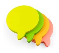 Evergreen Goods 400 Neon Speech Bubbles Sticky Post Notes (4 blocchetti) | Colori adesivi rimovibili (giallo, pesca, arancione, verde) | 100 fogli per blocco, 76 x 76 mm (7,6 x 7,6 cm) | Regali e