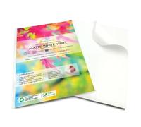 Evergreen Goods - Etichette adesive in vinile bianco opaco, 100 fogli A4, impermeabili, stampabili, autoadesive, compatibili con Cricut e Silhouette