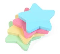 Evergreen Goods - Foglietti adesivi a forma di stella, 76 x 76 mm, 400 | 4 blocchetti autoadesivi per appunti, colori pastello (giallo, blu, rosa, verde), 4 x 100 pezzi, per ufficio, casa, scuola