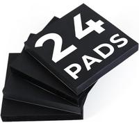 Evergreen Goods - Foglietti adesivi neri, 76 x 76 mm, 24 blocchetti da 2400 | Cuscinetti adesivi rimovibili, 100 fogli per appunti, promemoria ed espressioni creative, utilizzare penne metalliche o gel