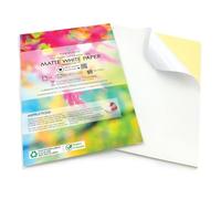 Evergreen Goods Ltd - 30 fogli A4 di carta autoadesiva opaca bianca, carta fotografica resistente per stampanti a getto d'inchiostro e laser, carta da stampa con retro adesivo, perfetta per etichette