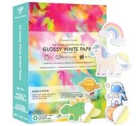 Evergreen Goods Ltd A4 Carta autoadesiva bianca lucida per stampanti di etichette, fogli adesivi per stampanti a getto d'inchiostro e laser, carta da stampa per etichette (100 Fogli)