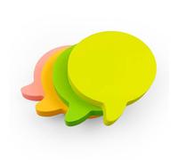 Evergreen Goods Ltd Confezione da 4 foglietti adesivi | Colori pastello o vivaci: scegli tra le forme: quadrato, rettangolo, cuore, fumetto | Set di 4 blocchi (100 fogli ciascuno - 400 fogli in totale