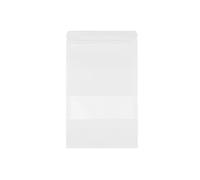 Evergreen Goods - Sacchetti con chiusura a cerniera, 50 pezzi, colore bianco con inserto trasparente opaco, 120 x 200 mm