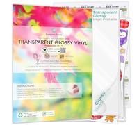 Evergreen Goods, Vinile autoadesivo trasparente lucido di qualità, formato A4, stampabile a getto d'inchiostro, crea i tuoi adesivi, retro adesivo, in PVC trasparente, stampa non impermeabile