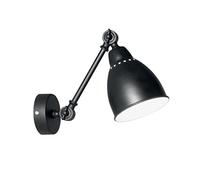 Applique Industrial-Minimal Newton Metallo Nero 1 Luce E27