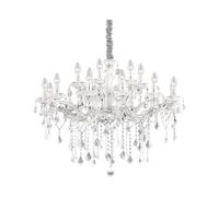 Lampadario Classico Florian Metallo-Cristallo Cromo 18 Luci E14
