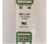 Evergreen Scale Models 24" Strip Pack, .060x.312 (10), EVG360