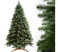 Evergreen Tree® Albero di Natale 230 cm Realistico - 100% Stampato a Iniezione, Rami Folti e Naturali - Albero di Natale Artificiale con Supporto in Legno, Prodotto in UE - Christmas Tree