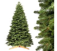 Evergreen Tree Albero di Natale artificiale di alta qualità, 180 cm, 100% stampaggio a iniezione, con rami 3D, realistico e denso, albero di Natale con supporto in legno, prodotto nell'Unione Europea