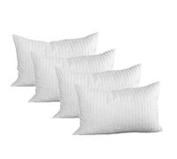 Evergreenweb - 2 Coppia Cuscini 40x70 in Memory Foam da Letto o Arredo Divano alti 15 cm, 4 Guanciali per Dolori Cervicali con Imbottitura Fiocco 100% effetto Piuma Anallergico Bianchi - Offerta Prime