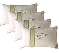 EVERGREENWEB - 4 Cuscini Memory Foam con Fodera ALOE VERA 40x70 alti 15cm 2 Coppia Guanciali Letto per Dolori Cervicali tessuto Sfoderabile Imbottitura 100% Fiocco Anallergico ideali x tutti Materassi