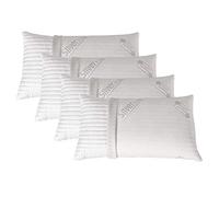 EVERGREENWEB - 4 Cuscini Memory Foam con Fodera SILVER, 2 Coppia Guanciali Letto per Dolori Cervicali Tessuto Sfoderabile Imbottitura, 40x70 Alti 15 cm