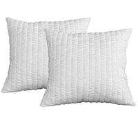 Evergreenweb - Coppia Cuscini 60x60 in Memory Foam da Letto o Arredo Divano Alti 15 cm, 2 Guanciali per Dolori Cervicali con Imbottitura Fiocco 100% Effetto Piuma Anallergico Bianchi - Offerta Prime