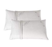 EVERGREENWEB - Coppia Cuscini Memory Foam con Fodera Silver 40x70 Alti 15cm 2 Guanciali Letto per Dolori Cervicali Tessuto Sfoderabile Imbottitura 100% Fiocco Anallergico Ideali per Tutti Materassi