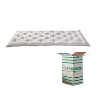 Evergreenweb - Correttore Materasso in Lattice Una Piazza e Mezza 120x190 Alto 7 cm Topper Letto, Coprimaterasso Imbottitura Fiocco 100% Effetto Piuma Antiacaro Morbido Futon Ortopedico Fodera Bianca
