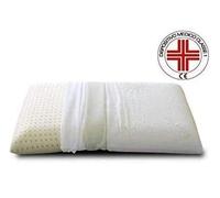EVERGREENWEB - Cuscino in Lattice 40x70 Alto 12cm Modello Saponetta con Doppia Fodera Tessuto Sfoderabile Aloe Vera e 100% Cotone