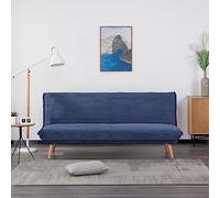 EVERGREENWEB - Divano Clic Clac trasformabile in materasso |Divano Letto 3 posti Stile Scandinavo Design moderno | Divanoletto imbottito con piedini a scomparsa e piedi in Legno | Click Velvet Blue
