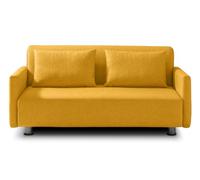 EVERGREENWEB Divano Letto 2 Posti con Materasso Matrimoniale 140x190 Ortopedico, Prontoletto RICHIUDIBILE 2in1 Rivestimento Giallo SFODERABILE, Braccioli Slim, Coppia Cuscini SUPERSOFT Inclusi | EDITH